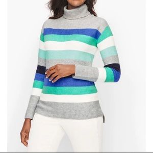 Turtleneck Striped Tunic Sweater